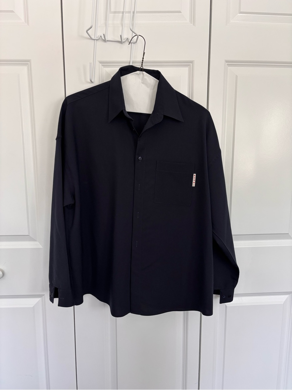 Marni Black Shirt with Red Logo Tag